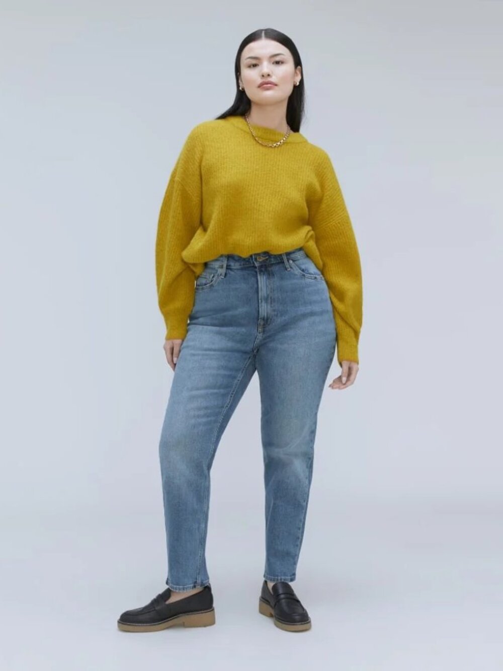 Everlane The Curvy Cheeky Jean size 27R Worn In Mid Blue